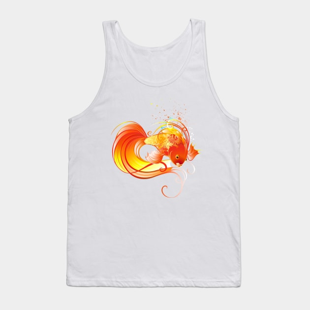 Red Fish illustration on white background Tank Top by Blackmoon9